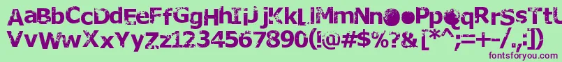 Rusto Font – Purple Fonts on Green Background