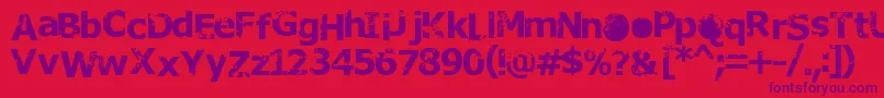 Rusto-Schriftart – Violette Schriften auf rotem Hintergrund
