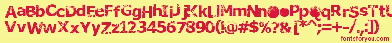 Rusto Font – Red Fonts on Yellow Background