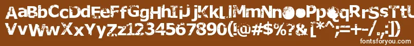 Weitere Informationen zur Rusto-Schriftart Rusto-Schriftart – Weiße Schriften auf braunem Hintergrund