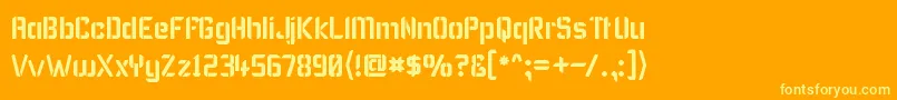 フォントKarismas – オレンジの背景に黄色の文字