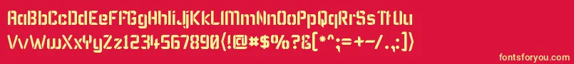 Karismas-Schriftart – Gelbe Schriften auf rotem Hintergrund