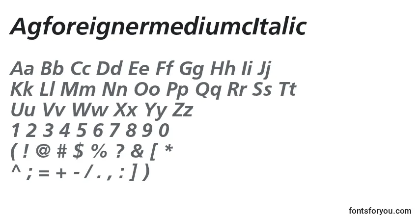 Police AgforeignermediumcItalic - Alphabet, Chiffres, Caractères Spéciaux