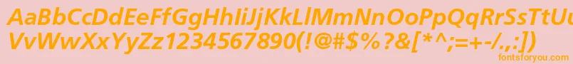 Police AgforeignermediumcItalic – polices orange sur fond rose