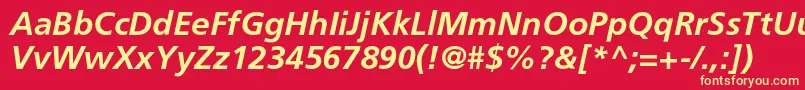 AgforeignermediumcItalic Font – Yellow Fonts on Red Background