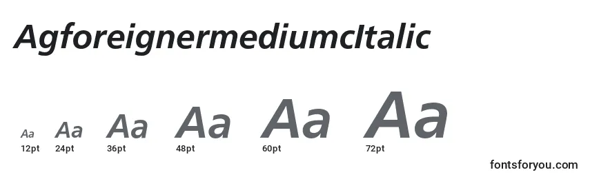 Размеры шрифта AgforeignermediumcItalic