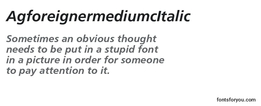 Шрифт AgforeignermediumcItalic