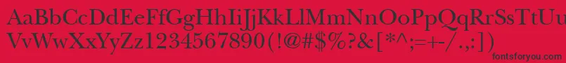 Nebraska-fontti – mustat fontit punaisella taustalla