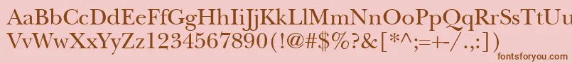 Nebraska-fontti – ruskeat fontit vaaleanpunaisella taustalla
