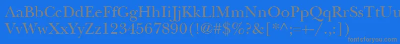 Nebraska-fontti – harmaat kirjasimet sinisellä taustalla