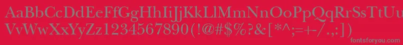 Nebraska-fontti – harmaat kirjasimet punaisella taustalla