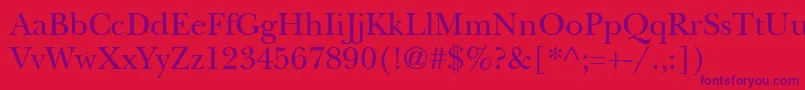 Nebraska-fontti – violetit fontit punaisella taustalla