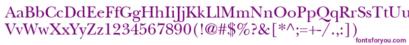 Nebraska-fontti – violetit fontit valkoisella taustalla