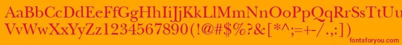 フォントNebraska – オレンジの背景に赤い文字