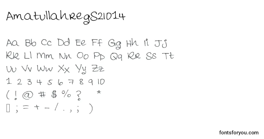 Schriftart AmatullahregS2014 – Alphabet, Zahlen, spezielle Symbole