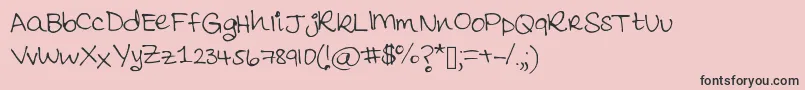 フォントAmatullahregS2014 – ピンクの背景に黒い文字