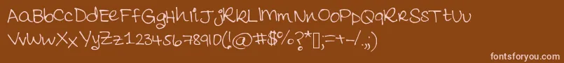 フォントAmatullahregS2014 – 茶色の背景にピンクのフォント