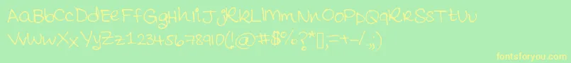 AmatullahregS2014 Font – Yellow Fonts on Green Background