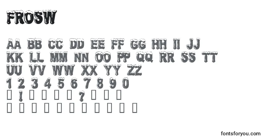 Czcionka Frosw – alfabet, cyfry, specjalne znaki