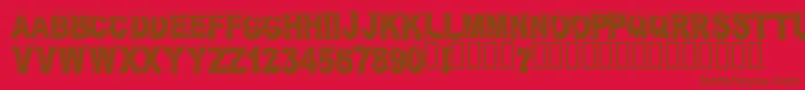 Frosw-Schriftart – Braune Schriften auf rotem Hintergrund