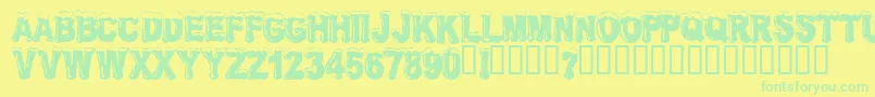 Czcionka Frosw – zielone czcionki na żółtym tle