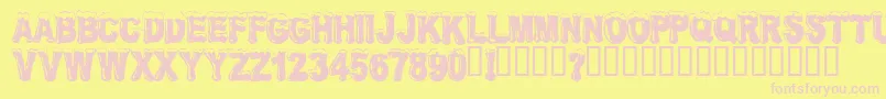 Frosw Font – Pink Fonts on Yellow Background