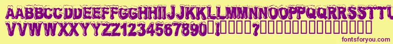 Frosw Font – Purple Fonts on Yellow Background