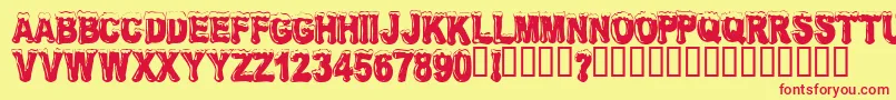 Frosw-Schriftart – Rote Schriften auf gelbem Hintergrund