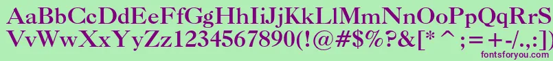 Caslonc540btBold Font – Purple Fonts on Green Background