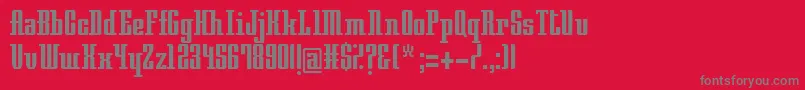 フォントNightTrain315 – 赤い背景に灰色の文字