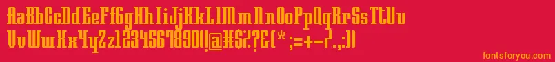 フォントNightTrain315 – 赤い背景にオレンジの文字