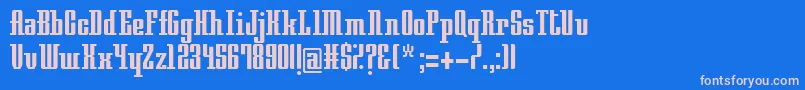 フォントNightTrain315 – ピンクの文字、青い背景