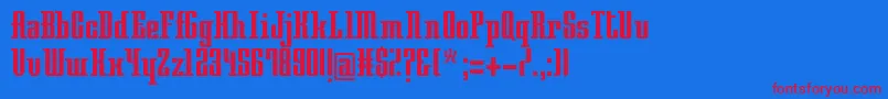 フォントNightTrain315 – 赤い文字の青い背景