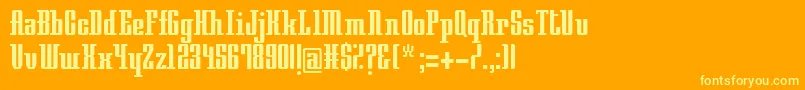 フォントNightTrain315 – オレンジの背景に黄色の文字