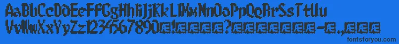 8BitLimitBrk-Schriftart – Schwarze Schriften auf blauem Hintergrund