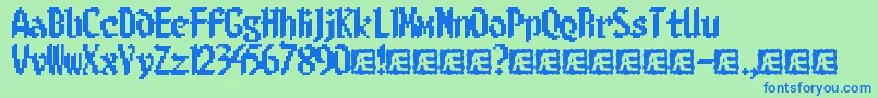 8BitLimitBrk Font – Blue Fonts on Green Background