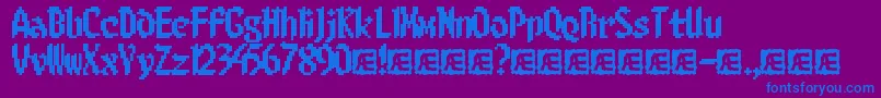 8BitLimitBrk-fontti – siniset fontit violetilla taustalla
