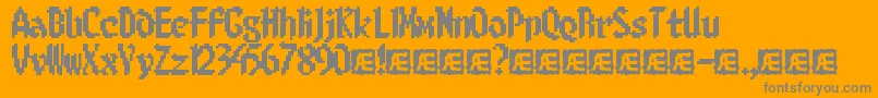 Czcionka 8BitLimitBrk – szare czcionki na pomarańczowym tle