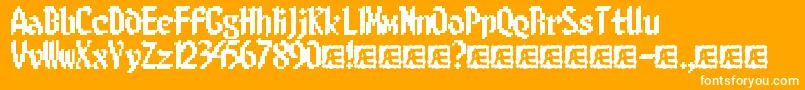 8BitLimitBrk-fontti – valkoiset fontit oranssilla taustalla