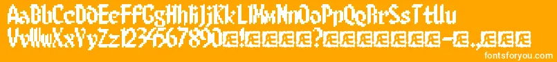 8BitLimitBrk Font – White Fonts on Orange Background