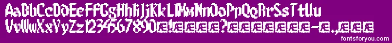 8BitLimitBrk-fontti – valkoiset fontit violetilla taustalla