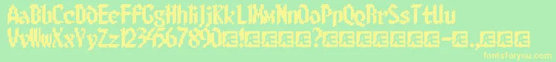 8BitLimitBrk-Schriftart – Gelbe Schriften auf grünem Hintergrund