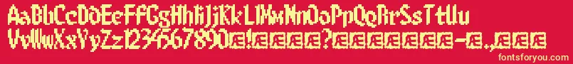 8BitLimitBrk Font – Yellow Fonts on Red Background