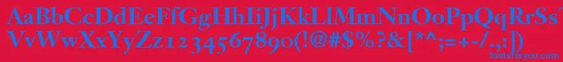 JansonText75BoldOldstyleFigures Font – Blue Fonts on Red Background