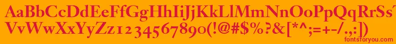 JansonText75BoldOldstyleFigures Font – Red Fonts on Orange Background