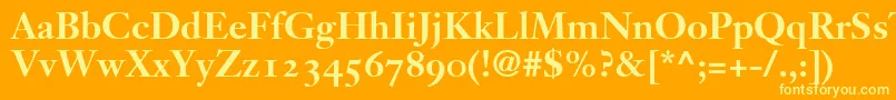 JansonText75BoldOldstyleFigures Font – Yellow Fonts on Orange Background