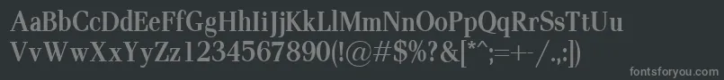 フォントPaxCondBold – 黒い背景に灰色の文字