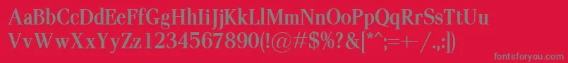 PaxCondBold-Schriftart – Graue Schriften auf rotem Hintergrund