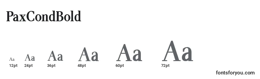 PaxCondBold Font Sizes