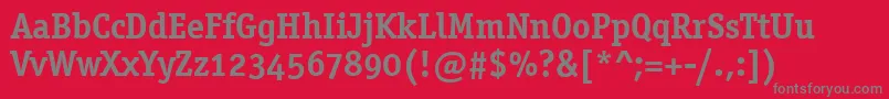 フォントOfficinaSerifOsItcTtBold – 赤い背景に灰色の文字
